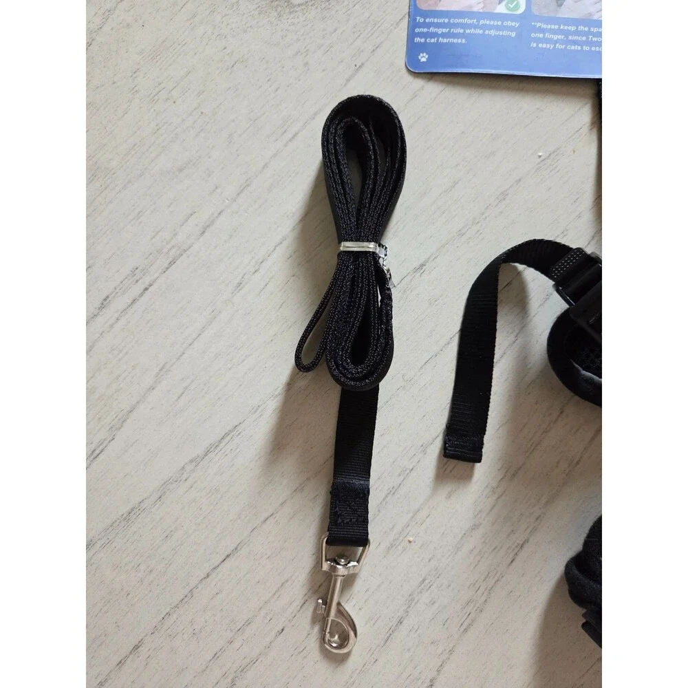 Kaazylab Cat Harness and Leash for Walking Escape Proof Soft Adjustable - Black